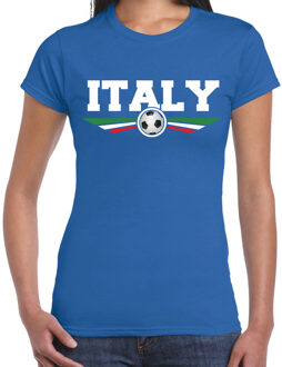 Bellatio Decorations Italie / Italy landen / voetbal t-shirt blauw dames 2XL