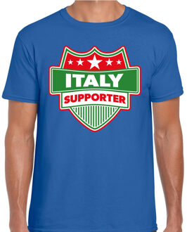 Bellatio Decorations Italie / Italy schild supporter t-shirt blauw voor heren
