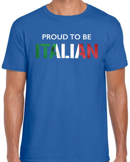 Bellatio Decorations Italie Proud to be Italian landen t-shirt blauw heren