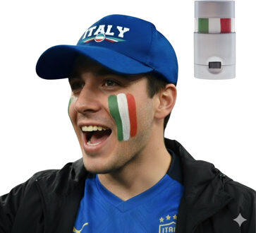 Bellatio Decorations Italie supporters set - baseballcap blauw - met vlag schminkstift - volwassenen - landen