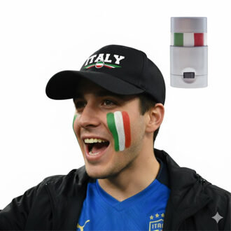Bellatio Decorations Italie supporters set - baseballcap zwart - met vlag schminkstift - volwassenen - landen