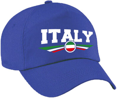 Bellatio Decorations Italie thema - Italy landen pet - baseball cap - blauw - volwassenen - supporters