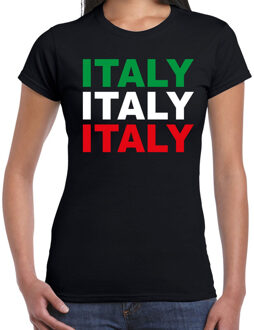 Bellatio Decorations Italy / Italie fan t-shirt zwart voor dames 2XL