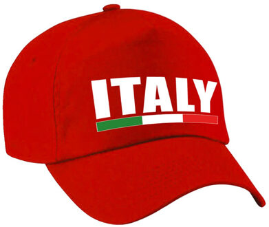 Bellatio Decorations Italy / Italie landen pet rood dames en heren - Verkleedhoofddeksels