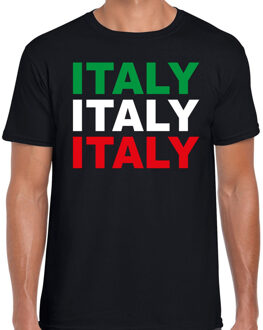 Bellatio Decorations Italy / Italie landen t-shirt zwart voor heren