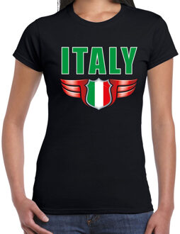 Bellatio Decorations Italy landen wapen t-shirt Italie zwart voor dames