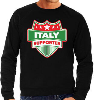 Bellatio Decorations Italy supporter schild sweater zwart voor heren - Italie landen sweater / kleding - EK / WK / Olympische spelen outfit 2XL