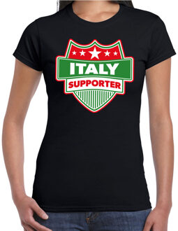 Bellatio Decorations Italy supporter schild t-shirt zwart voor dames - Italie landen t-shirt / kleding - EK / WK / Olympische spelen outfit S