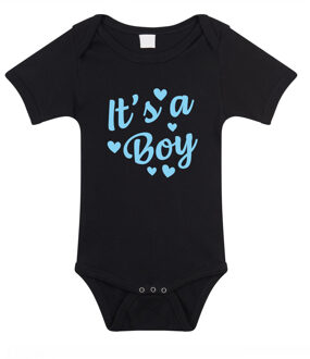 Bellatio Decorations Its a boy gender reveal baby rompertje zwart jongens 68 (4-6 maanden)