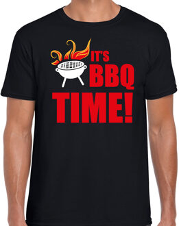 Bellatio Decorations Its bbq time t-shirt zwart - barbecue cadeau shirt voor heren - verjaardag / vaderdag kado 2XL