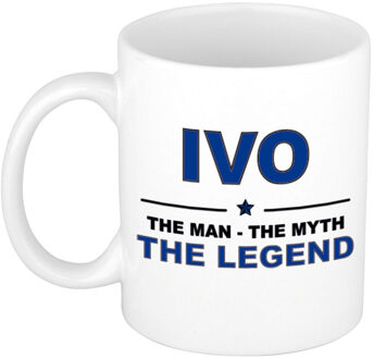 Bellatio Decorations Ivo cadeau mok - man myth legend - naam koffiemok - 300 ml - collega - vaderdag