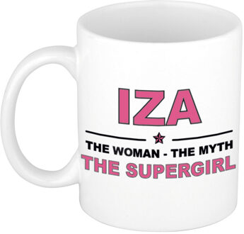 Bellatio Decorations Iza The woman, The myth the supergirl collega kado mokken/bekers 300 ml Oudroze