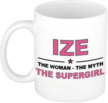 Bellatio Decorations Ize cadeau mok - Woman Myth Supergirl - naam koffiemok - 300 ml - collega - moederdag