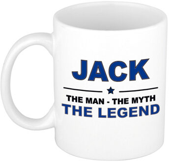 Bellatio Decorations Jack cadeau mok - man myth legend - naam koffiemok - 300 ml - collega - vaderdag Donkerblauw