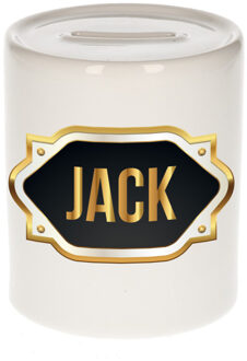 Bellatio Decorations Jack naam / voornaam kado spaarpot met embleem - Naam spaarpotten Multikleur