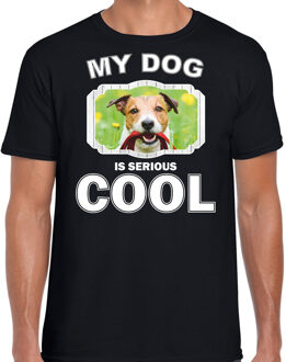 Bellatio Decorations Jack russel honden t-shirt my dog is serious cool zwart - heren - Jack russel terriers liefhebber cadeau shirt 2XL