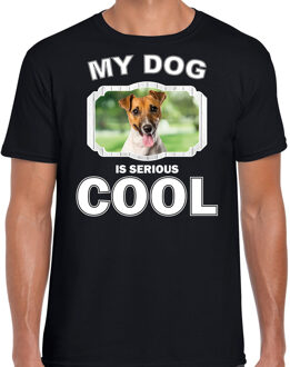 Bellatio Decorations Jack Russel honden t-shirt my dog is serious cool zwart - heren - Jack Russel terriers liefhebber cadeau shirt 2XL