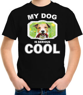 Bellatio Decorations Jack russel honden t-shirt my dog is serious cool zwart - kinderen - Jack russel terriers liefhebber cadeau shirt L (146-152)