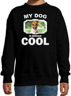 Bellatio Decorations Jack russel honden trui / sweater my dog is serious cool zwart - kinderen - Jack russel terriers liefhebber cadeau sweaters 12-13 jaar (152/164)