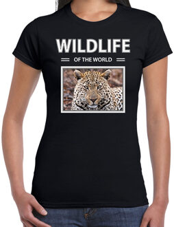 Bellatio Decorations Jaguar t-shirt met dieren foto wildlife of the world zwart voor dames