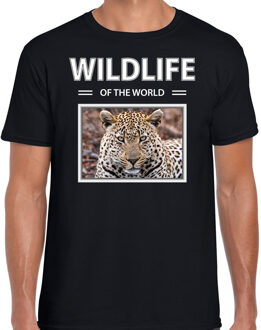 Bellatio Decorations Jaguar t-shirt met dieren foto wildlife of the world zwart voor heren