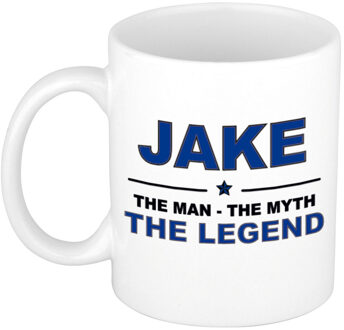Bellatio Decorations Jake The man, The myth the legend collega kado mokken/bekers 300 ml Donkerblauw