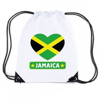 Bellatio Decorations Jamaica hart vlag nylon rugzak wit