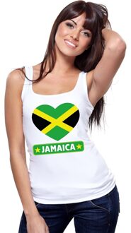 Bellatio Decorations Jamaica hart vlag singlet shirt/ tanktop wit dames L