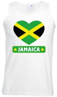 Bellatio Decorations Jamaica hart vlag singlet shirt/ tanktop wit heren 2XL