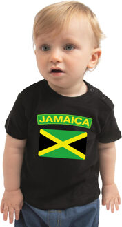 Bellatio Decorations Jamaica landen shirtje met vlag zwart voor babys 62 (1-3 maanden)