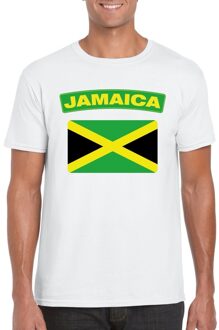 Bellatio Decorations Jamaica supporters t-shirt - met vlag print - wit - voor heren - landen - kleding