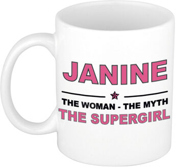 Bellatio Decorations Janine The woman, The myth the supergirl collega kado mokken/bekers 300 ml Oudroze
