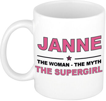 Bellatio Decorations Janne The woman, The myth the supergirl collega kado mokken/bekers 300 ml Oudroze