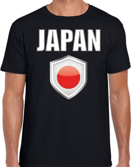 Bellatio Decorations Japan landen supporter t-shirt met Japanse vlag schild zwart heren