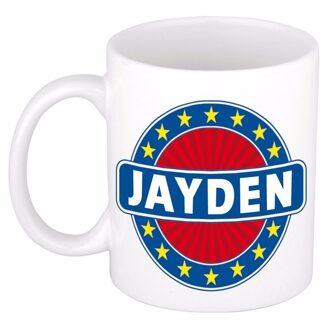 Bellatio Decorations Jayden naam koffie mok / beker 300 ml - namen mokken Multikleur