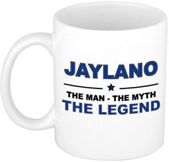 Bellatio Decorations Jaylano cadeau mok - man myth legend - naam koffiemok - 300 ml - collega - vaderdag Donkerblauw