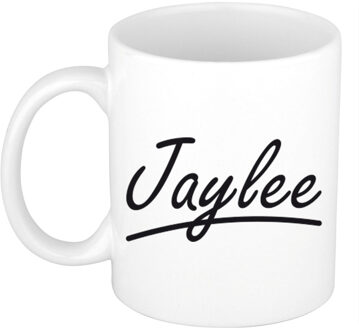 Bellatio Decorations Jaylee voornaam kado beker / mok sierlijke letters - gepersonaliseerde mok met naam - Naam mokken Multikleur