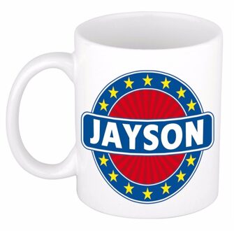 Bellatio Decorations Jayson naam koffie mok / beker 300 ml - namen mokken Multikleur