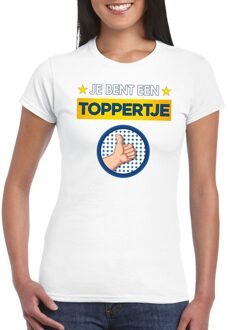 Bellatio Decorations Je bent een toppertje t-shirt wit dames