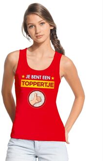 Bellatio Decorations Je bent een toppertje tanktop/ mouwloos shirt rood dames