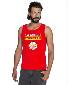 Bellatio Decorations Je bent een toppertje tanktop/ mouwloos shirt rood heren