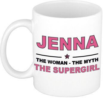 Bellatio Decorations Jenna The woman, The myth the supergirl pensioen cadeau mok/beker 300 ml