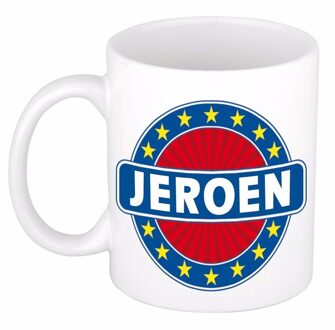 Bellatio Decorations Jeroen naam koffie mok / beker 300 ml - namen mokken Multikleur