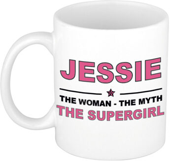 Bellatio Decorations Jessie The woman, The myth the supergirl pensioen cadeau mok/beker 300 ml