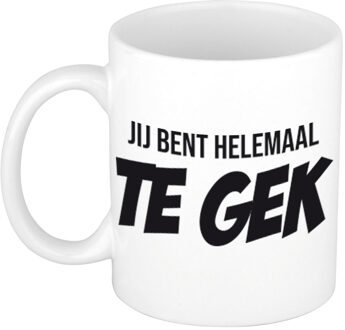 Bellatio Decorations Jij bent helemaal te gek mok / beker wit cadeau collega 300 ml - feest mokken