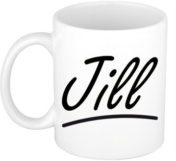 Bellatio Decorations Jill voornaam kado beker / mok sierlijke letters - gepersonaliseerde mok met naam - Naam mokken Multikleur