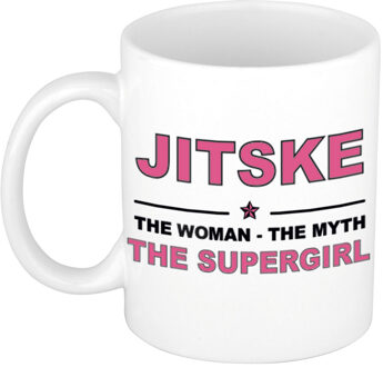 Bellatio Decorations Jitske The woman, The myth the supergirl pensioen cadeau mok/beker 300 ml