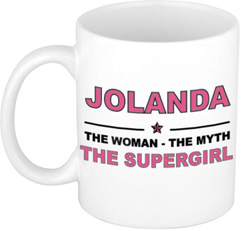 Bellatio Decorations Jolanda cadeau mok - Woman Myth Supergirl - naam koffiemok - 300 ml - collega - moederdag