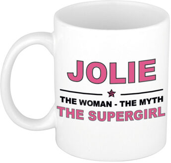 Bellatio Decorations Jolie cadeau mok - Woman Myth Supergirl - naam koffiemok - 300 ml - collega - moederdag