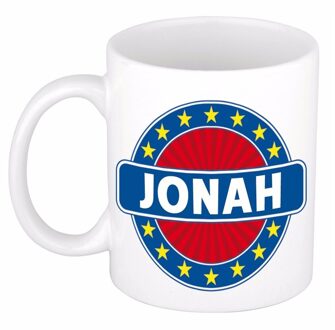 Bellatio Decorations Jonah naam koffie mok / beker 300 ml - namen mokken Multikleur